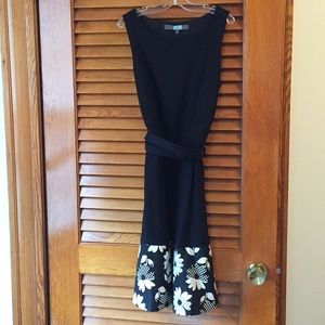 Eva Franco black dress with flower pattern